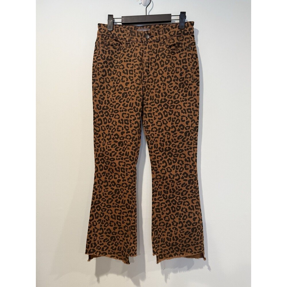 DL1961 Cheetah Print Jeans Womens 27" High Rise Bridget Cropped Stretch Festival